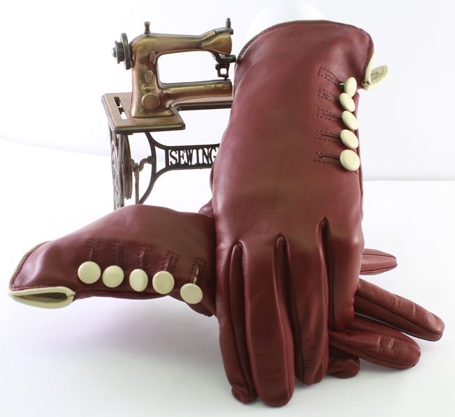 The Leather Emporium Guanti In Pelle Donna - Colore Blu Cielo, Taglia S - Morbidi E Caldi